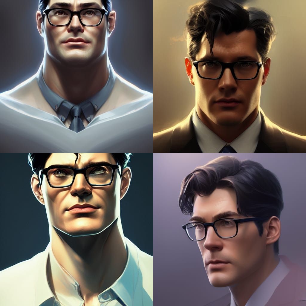 Hyperdetailed Portrait of Clark Kent in Art Nouveau Style