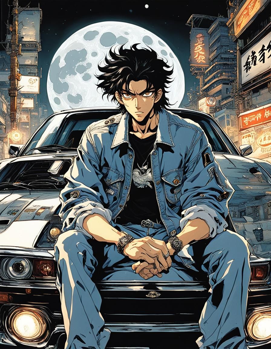 1990's anime video game by Katsuya Terada, Carolina Rodriguez Fuenmayor. The character is a cool and handsome anime boy ...