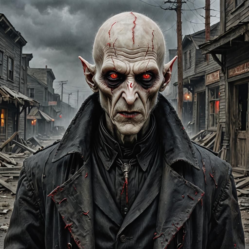 Post-Apocalyptic Vampire in Airbrush Style