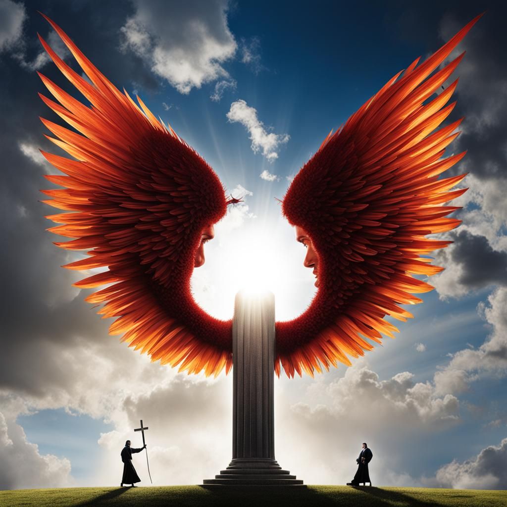 Good vs Evil: Realistic 3D Double Exposure