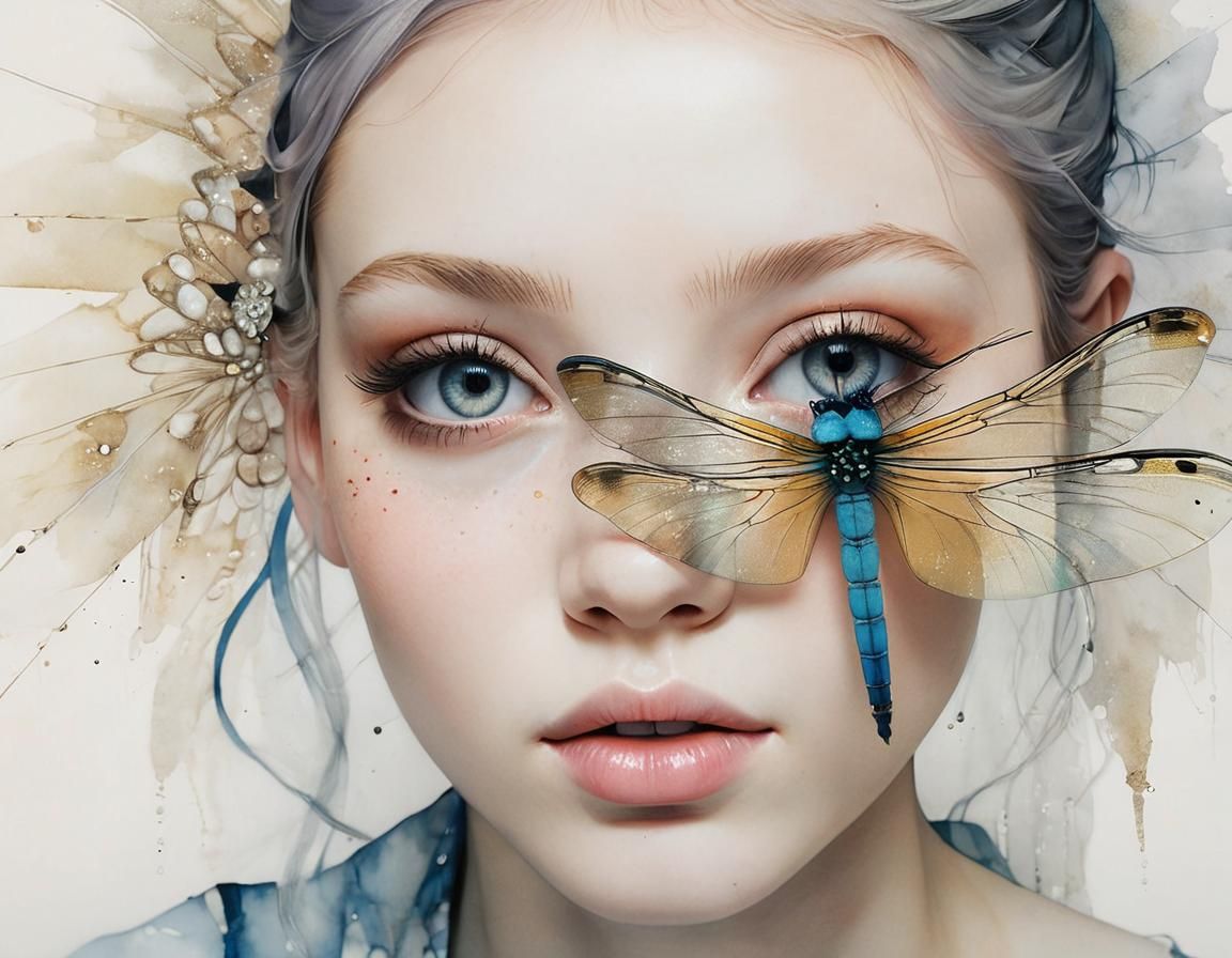 Ethereal Art Nouveau Insect Illustration