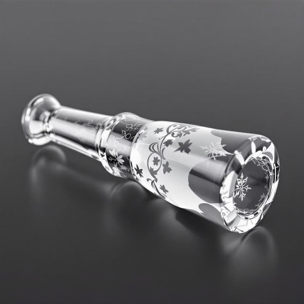 Glass Cannon with Intricate Etchings
