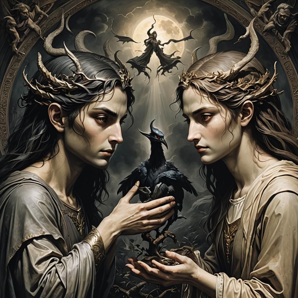 Good Versus Evil: A Conceptual Illustration