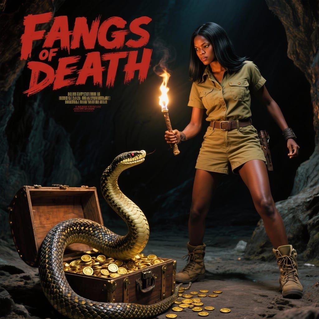 1970s Blaxploitation Movie Poster: Fangs of Death
