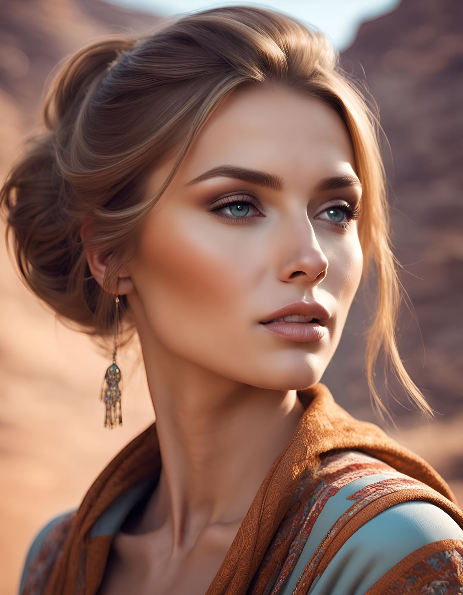 Gorgeous Woman in Modern Digital Art Style