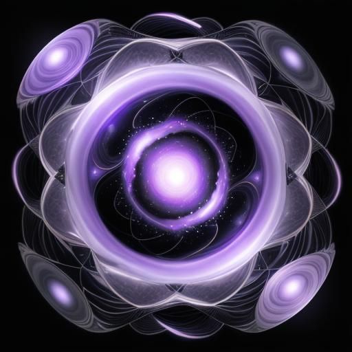 Cosmic Glass Spheres with Swirling Patterns and Glowing High...