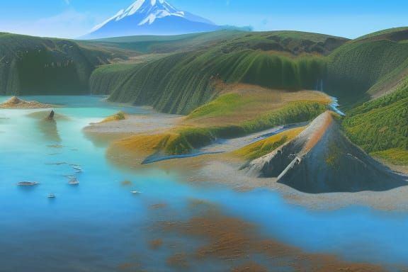 Chiloe Palafitos in Detailed Matte Painting Style