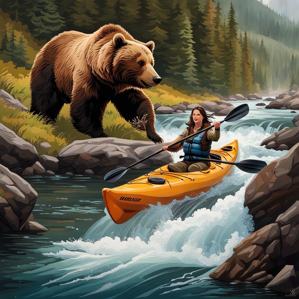 Kayaker's Close Encounter with a Brown Bear