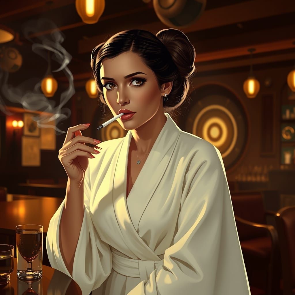 Princess Leia in Art Deco Cantina Scene