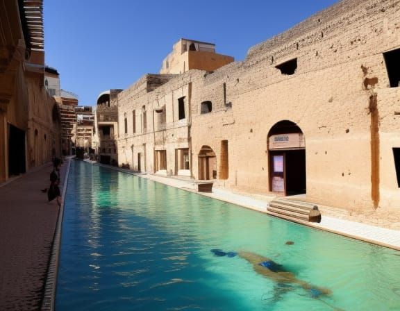 Ancient City of Swimming Pool Streets