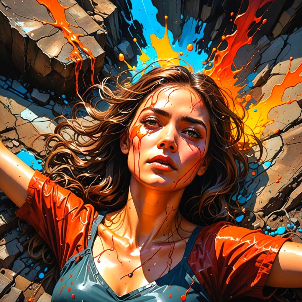 Descent into the Abyss in Hyperrealistic Style