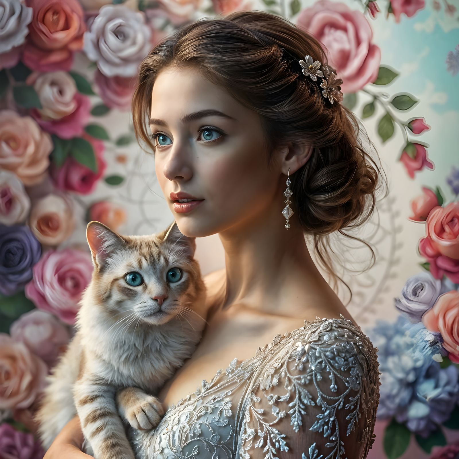 Ethereal Bride in Art Nouveau-Inspired Wedding Gown with Reg...