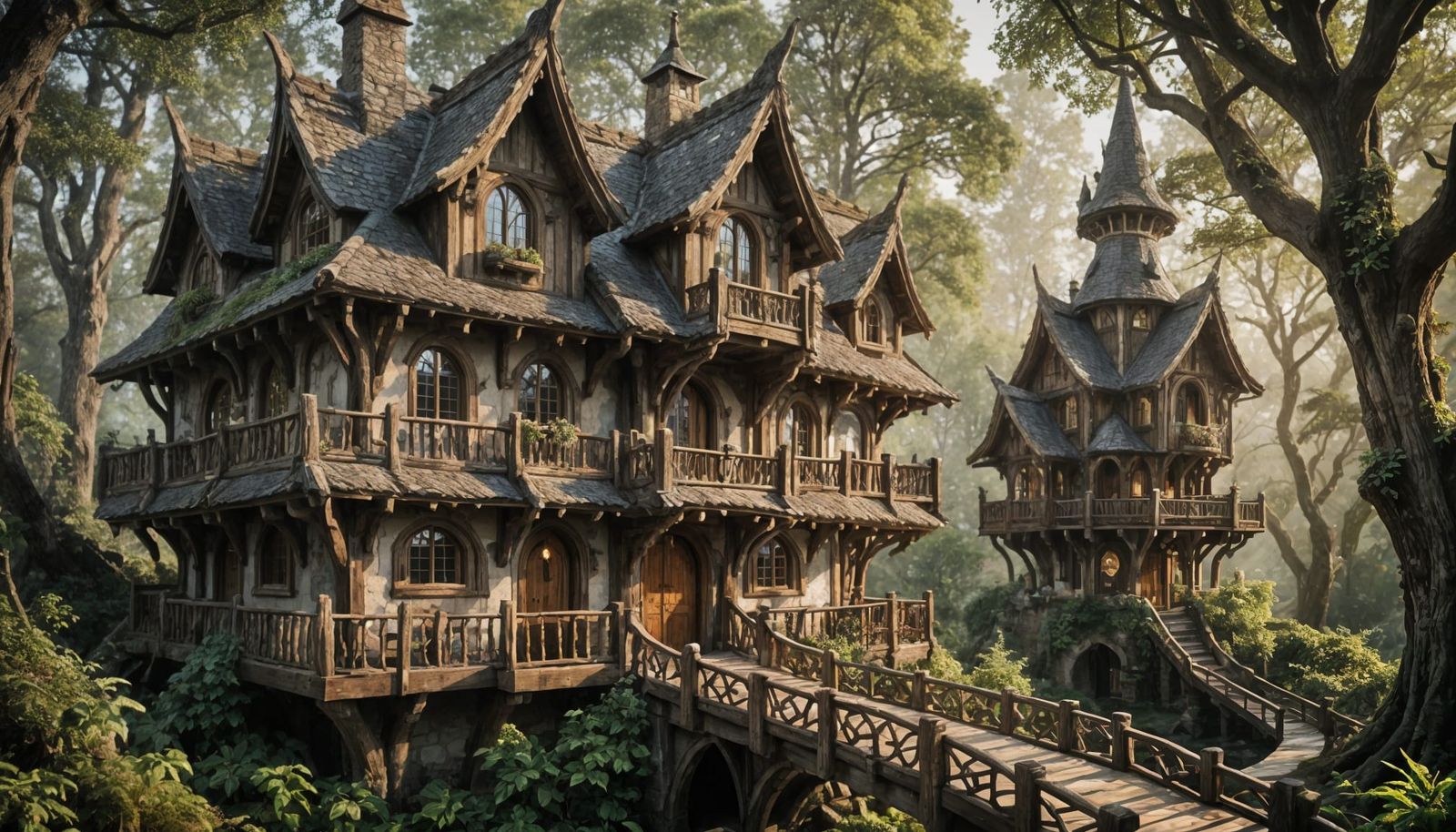 Elegant Elven Cottage with Round Towers