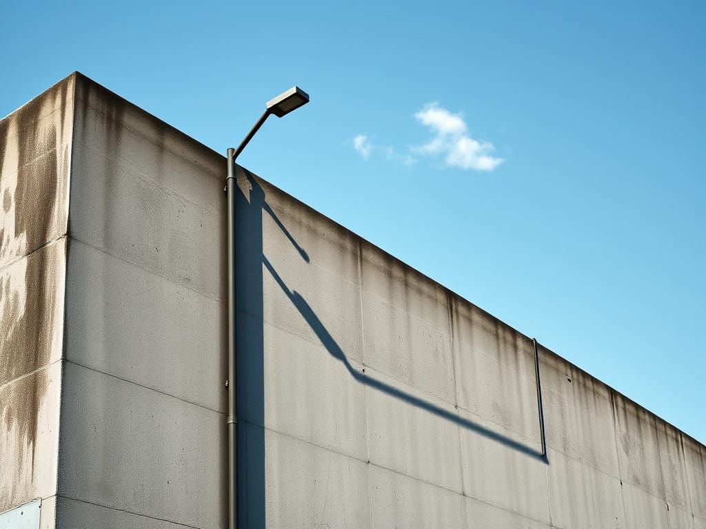 Weathered Concrete Building in Serene Light