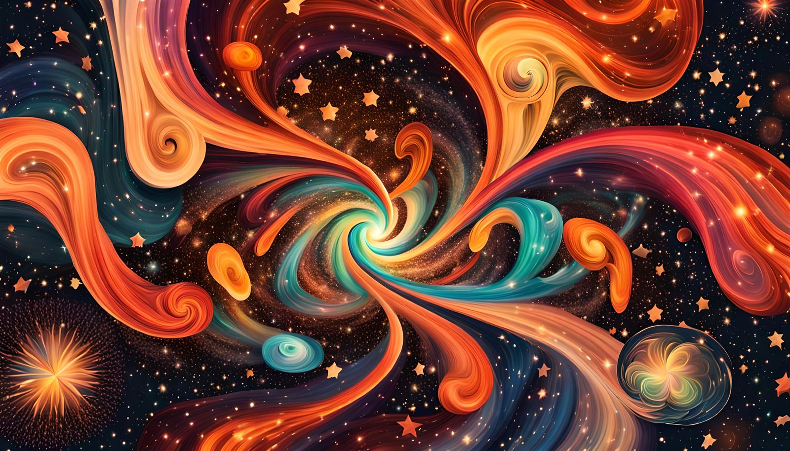 Colorful Swirling Star Vortex Across the Universe