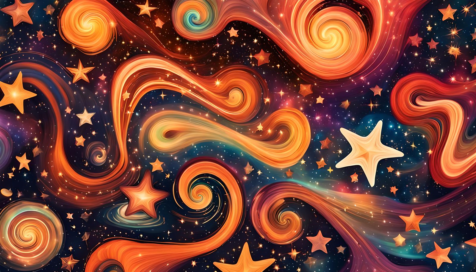 Colorful Swirling Star Vortex in Universe