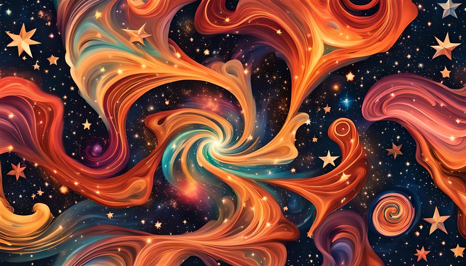 Dreamy Colorful Vortex of Stars in the Universe