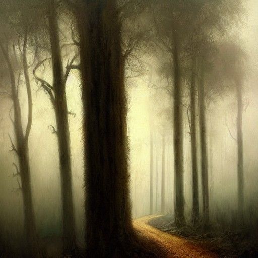 Sinister Fog Shrouds a Lonely Dirt Trail