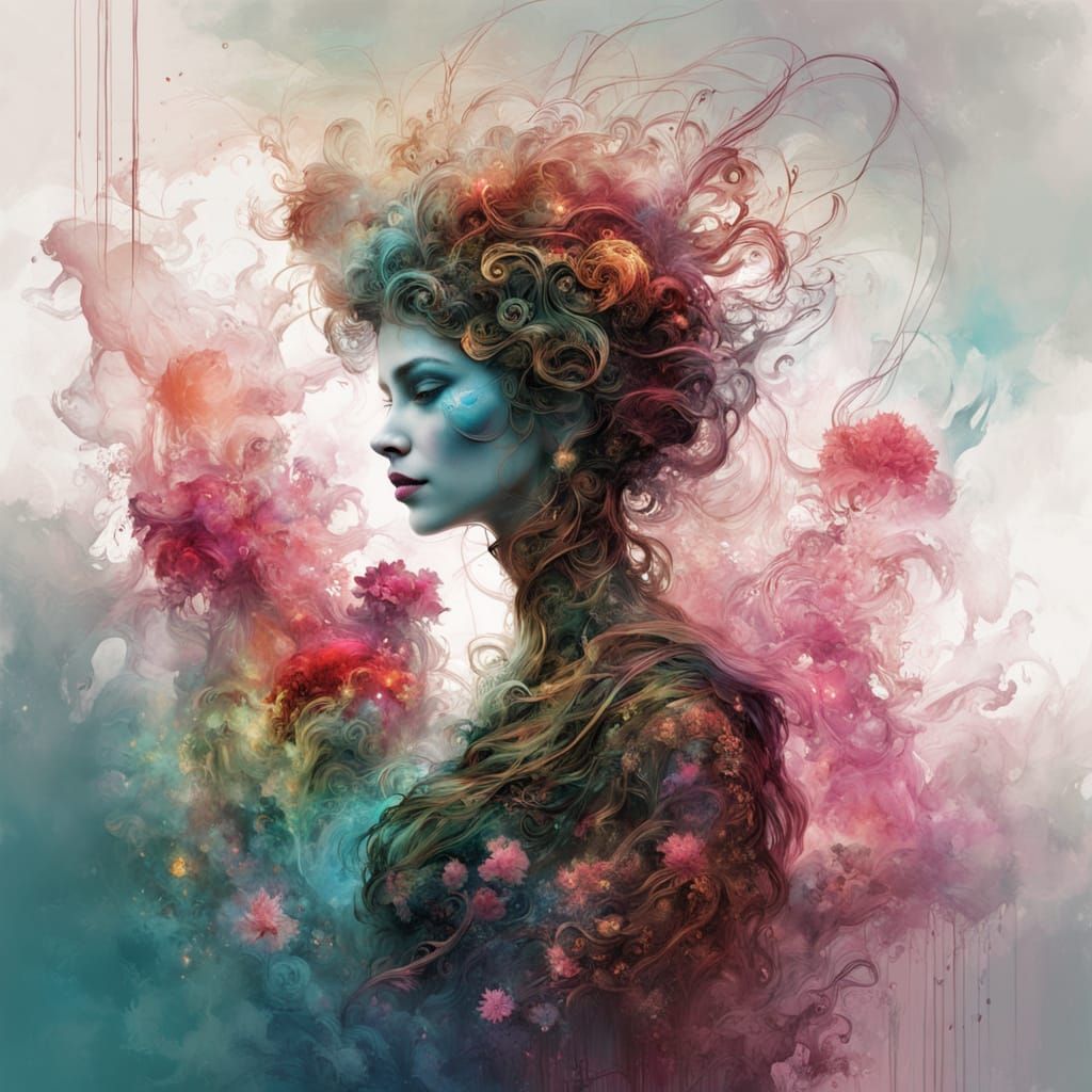 Ethereal Swan on Mirror Lake in Cyberpunk Style