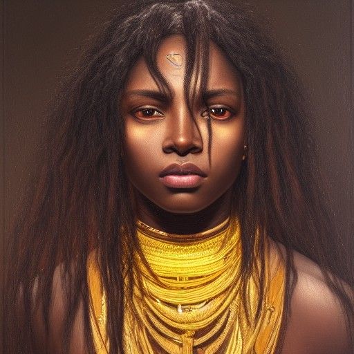 Goddess Portrait in Witchcore Art Style