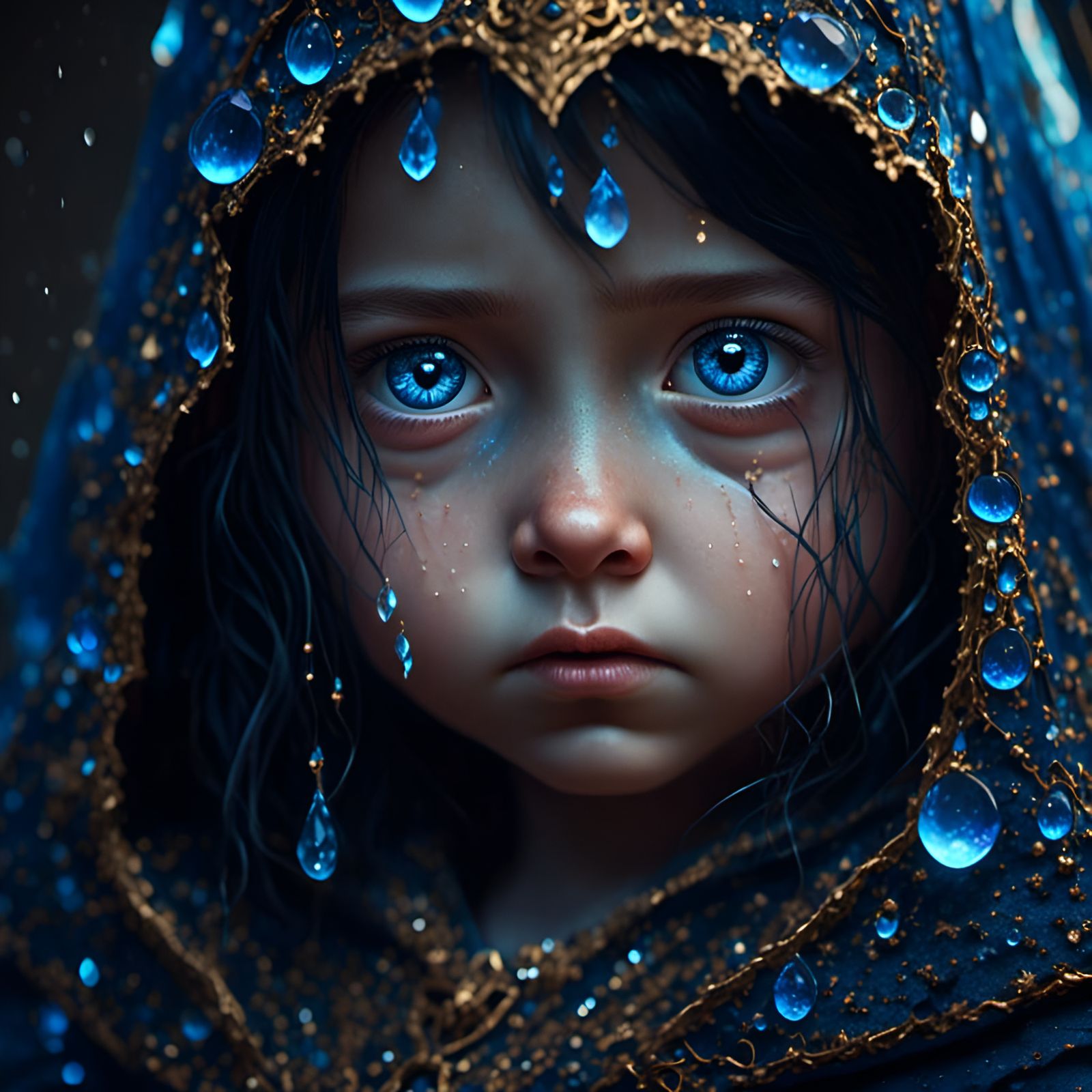 Hyperreal little Girl crying