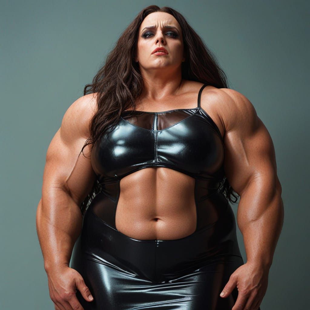 Gothic Muscle Goddess in Latex