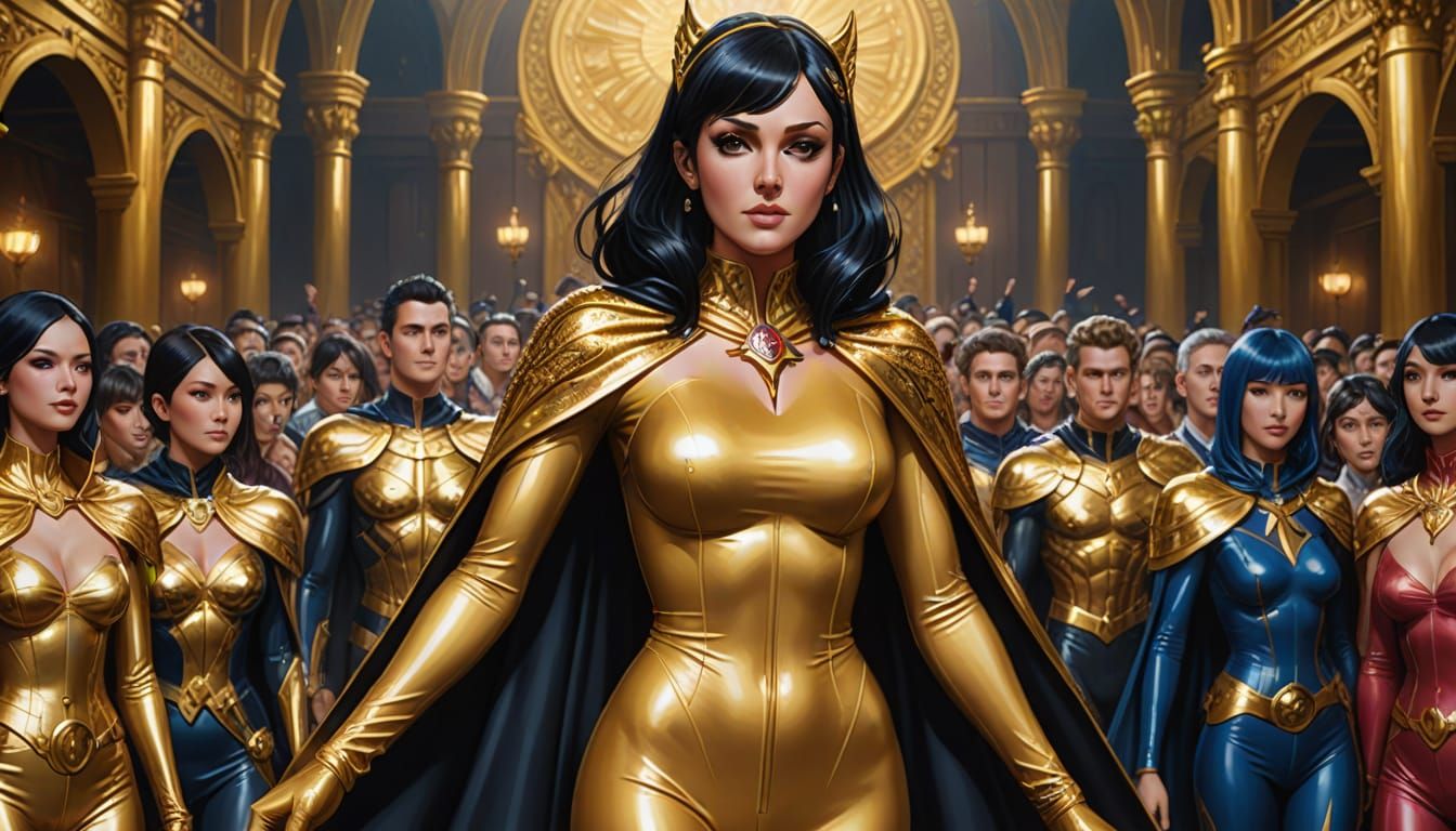 Anime-Inspired Queen Nico Robin in Regal Latex Catsuit