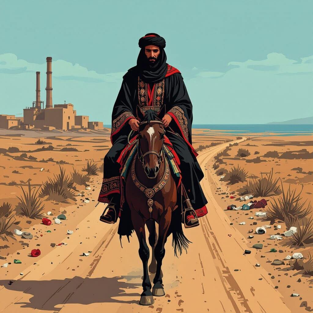Arab Man in Ottoman Algeria as Vector Art