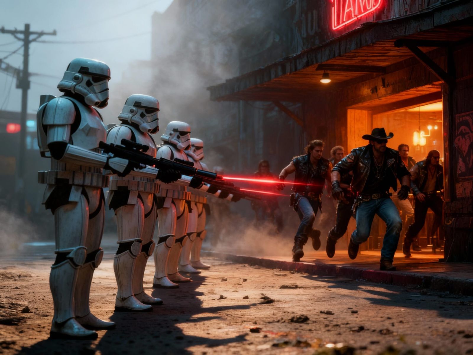 Star Wars Stormtroopers Confront Outlaw Bikers in Gritty Sce...