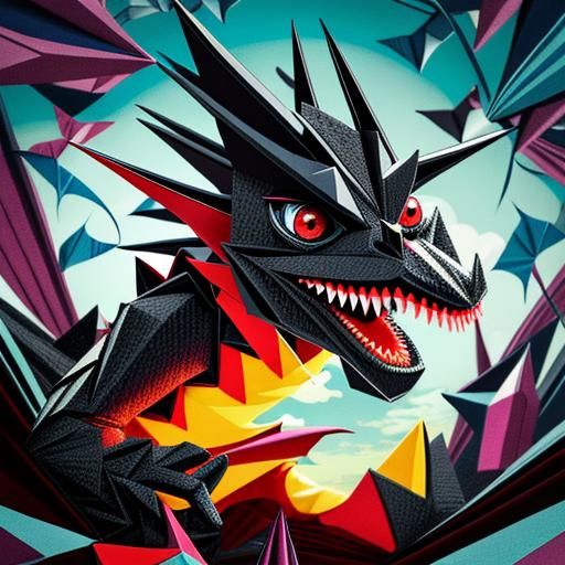 Creepy Origami Monster with Huge Teeth