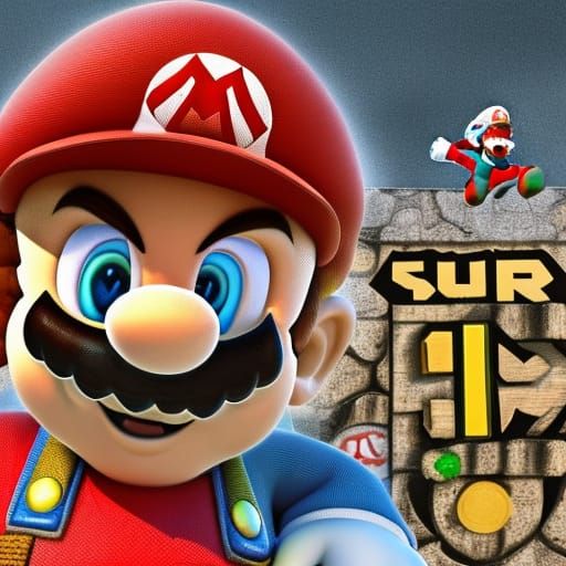 Hyperrealistic Super Mario with Intricate Details