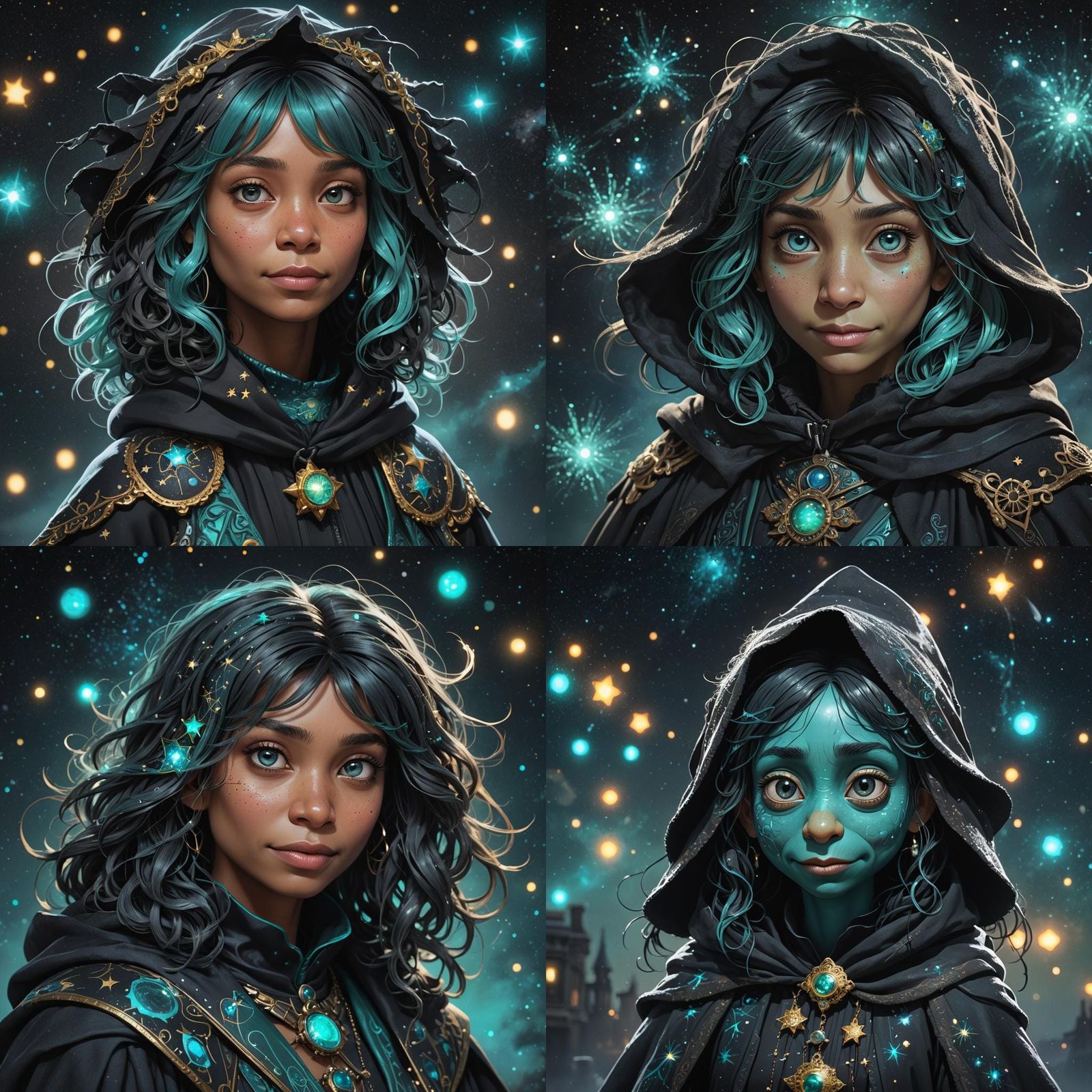 Bioluminescent Muppet in Starry Night Cloak