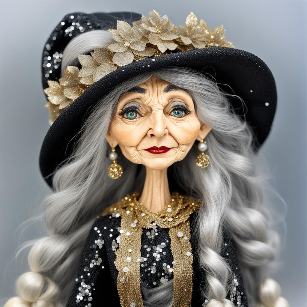 Elegant Elf Elder in Sequined Attire