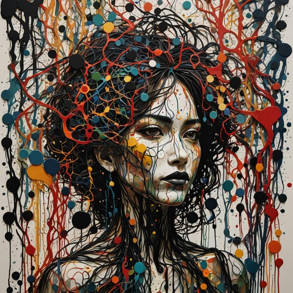 Textile Art Woman in Claymation Style