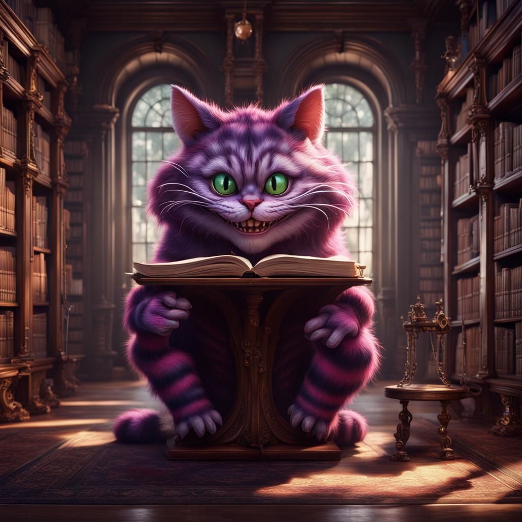 Fantastical Cheshire Cat at the Library