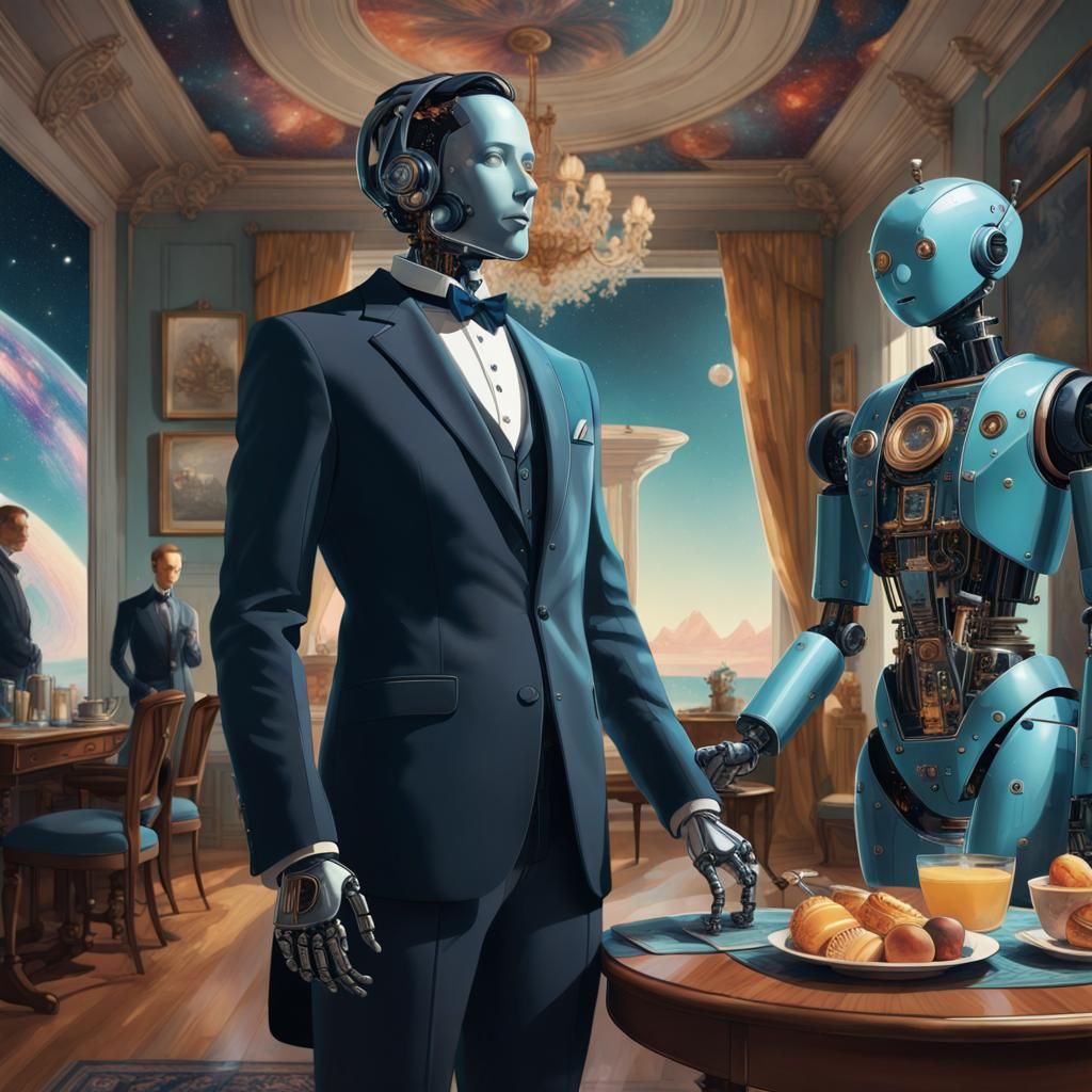 Robot Butler's Galactic Breakfast: Double Exposure Art