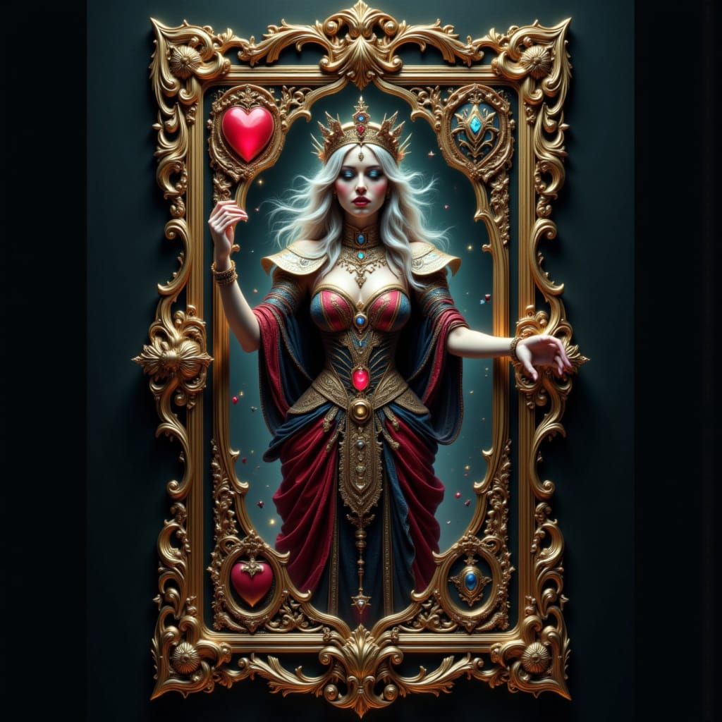 Queen of Clubs Erupts from Playing Card Pack