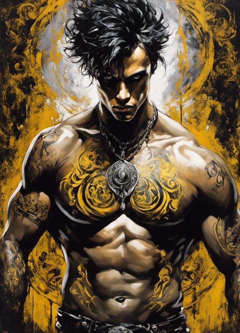 Dynamic Superhero in Grungy, High-Contrast Style