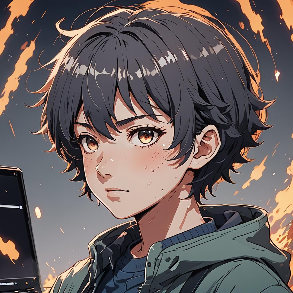 Anime Style Overheated Head Illustration