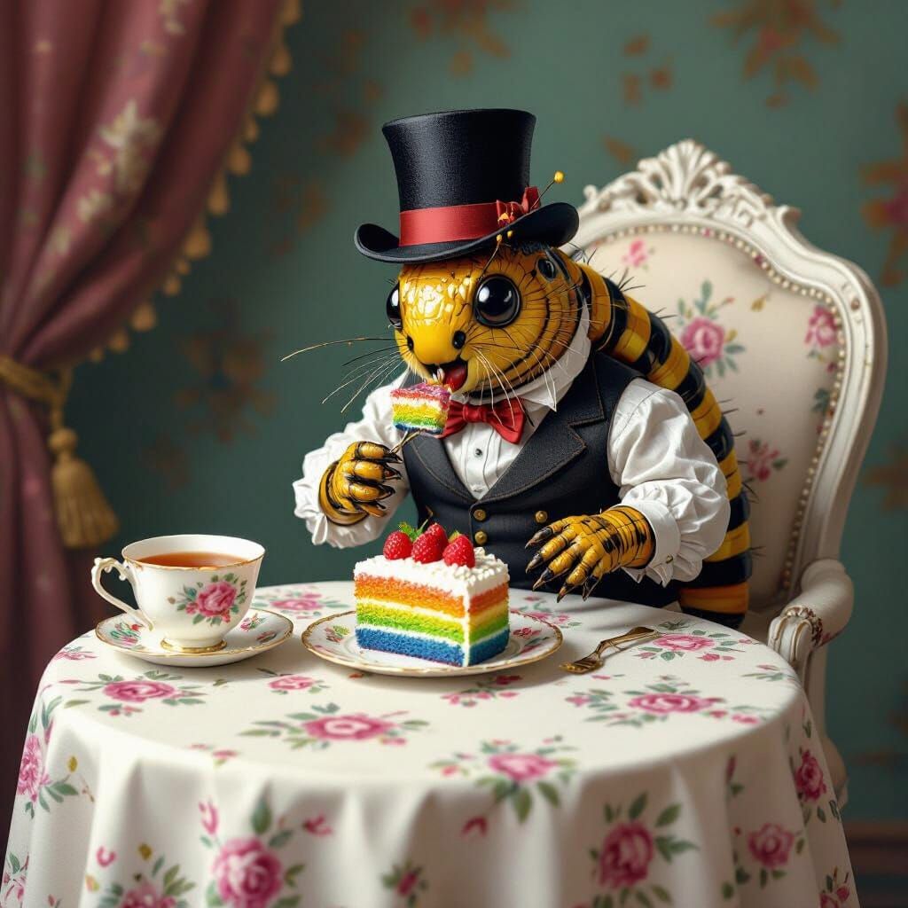 Caterpillar's Cake: A Matte Painting of Delight