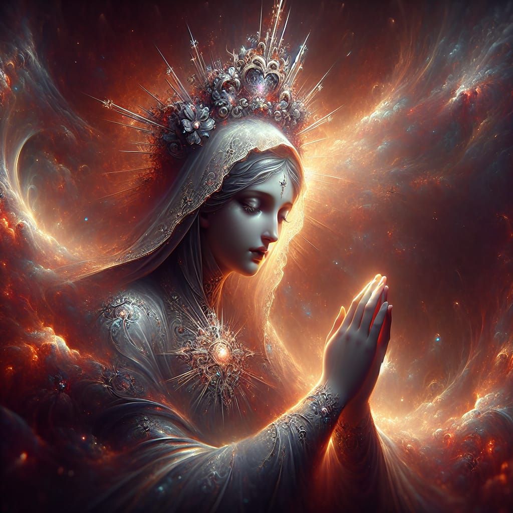Merciful Holy Mary in Detailed Matte Painting