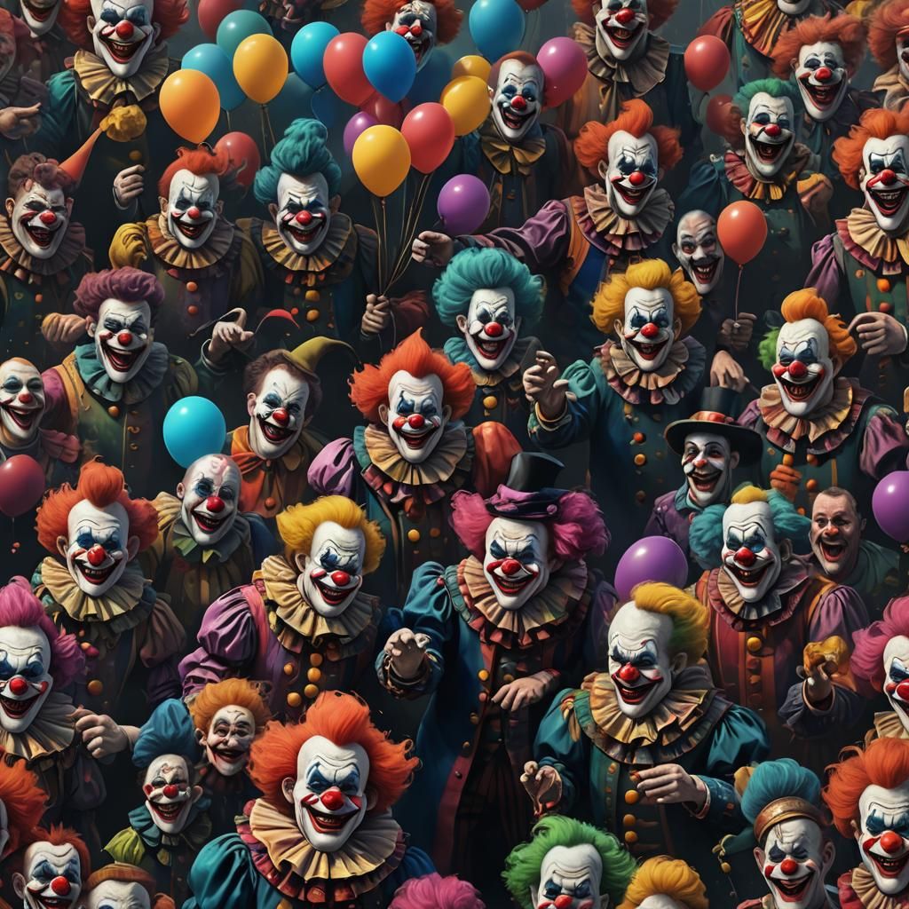 Fantastical Clowns in Detailed Matte Painting