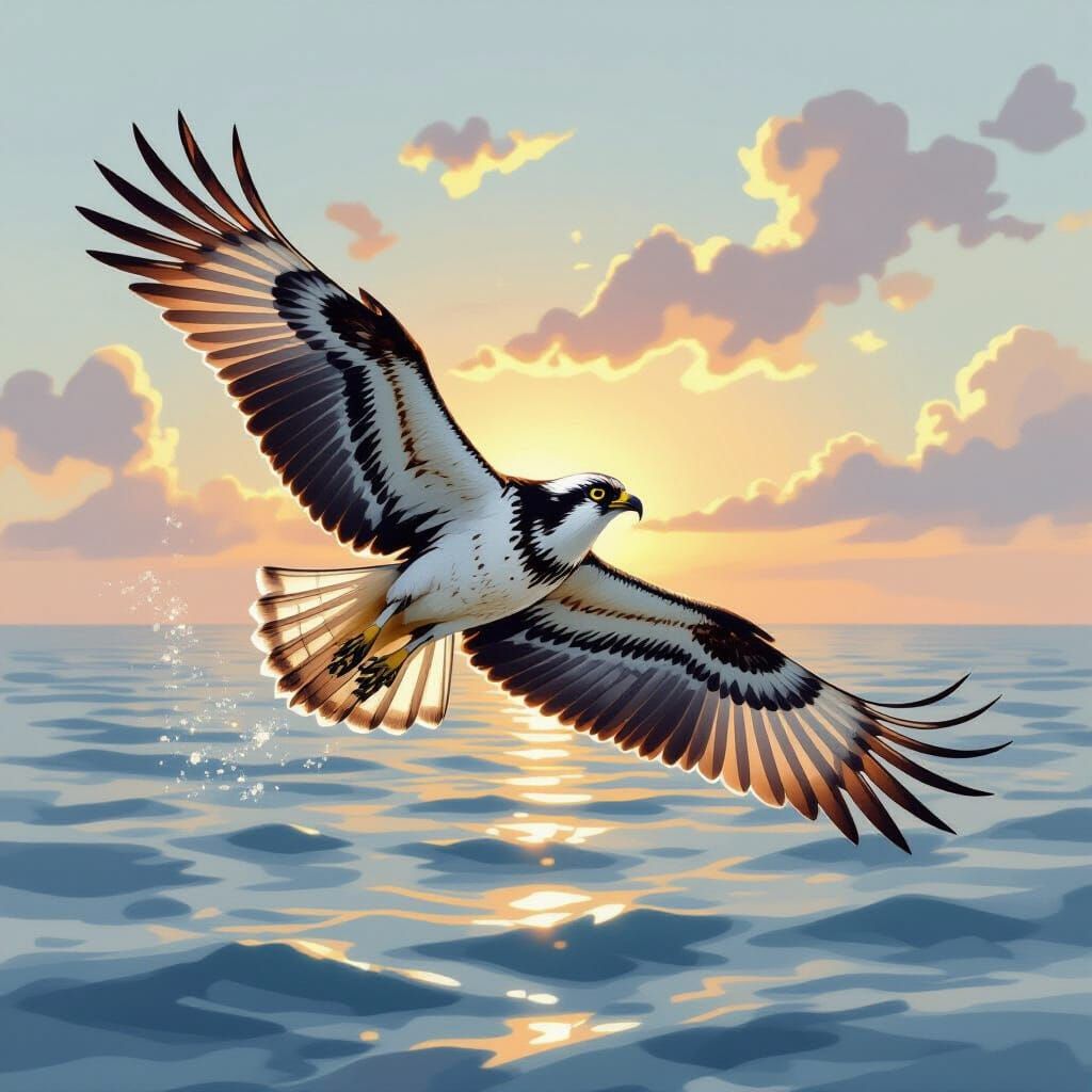 Osprey Flight: An Ornithological Art Piece