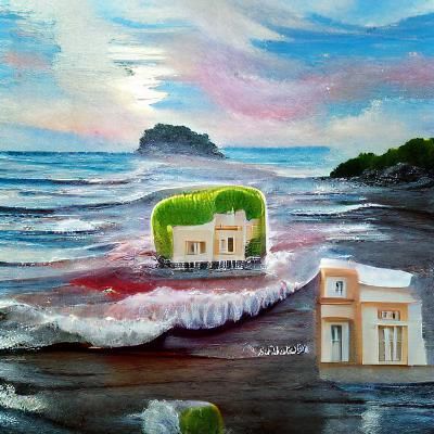 Lone Seaside Villa as Acrylic Art