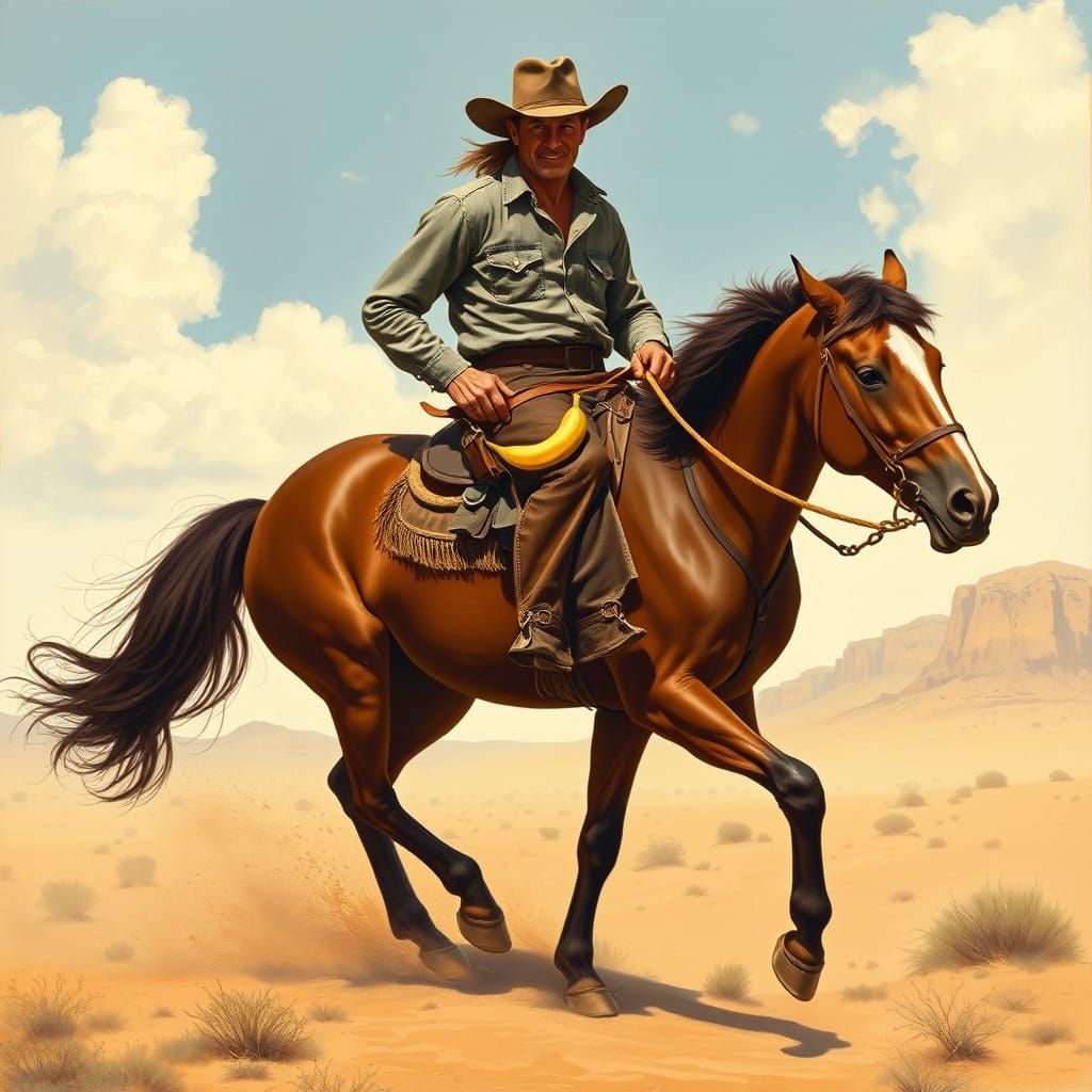 cowboy and banana