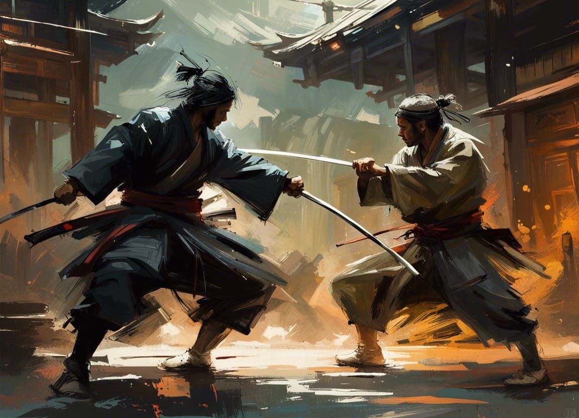 Epic Samurai vs Ninja Duel with Ray Tracing