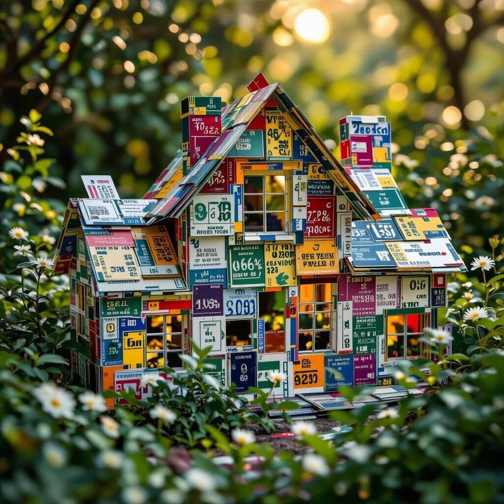 Colorful Scratch-Off Ticket House: Photographic Masterpiece