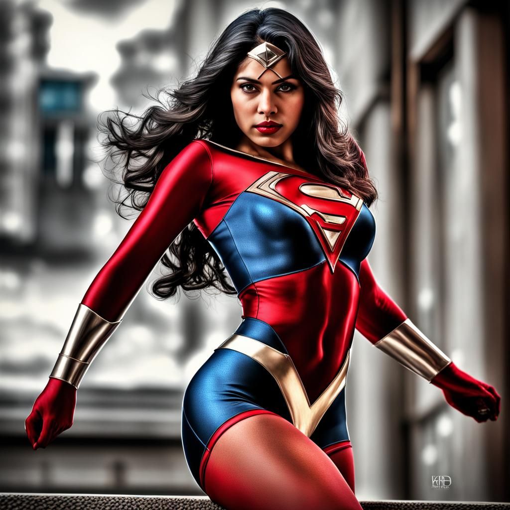 Hyperrealistic Super Woman in Cinematic Atomic Style