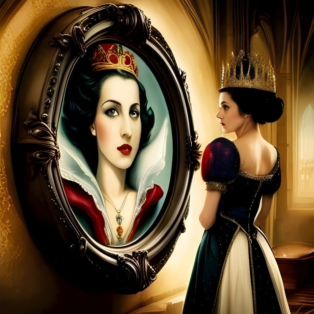 Evil Queen and Magic Mirror Fantasy Artwork