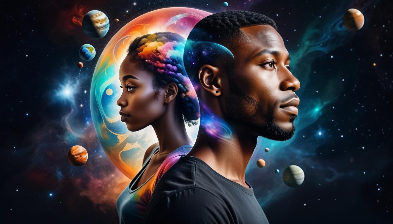 Double exposure. The Universe